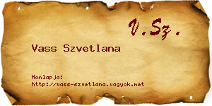 Vass Szvetlana névjegykártya